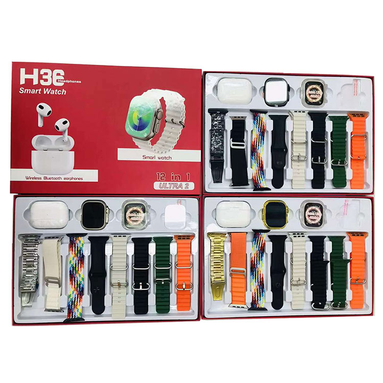 H36 ultra smart watch +8 watch bands set+airpods BT Calling Sport Smartwatch