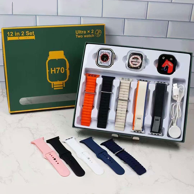 H70 ultra2 Smart Watch 49mm 10 Watch Bands Set BT Calling Health Monitoring Smartwatch
