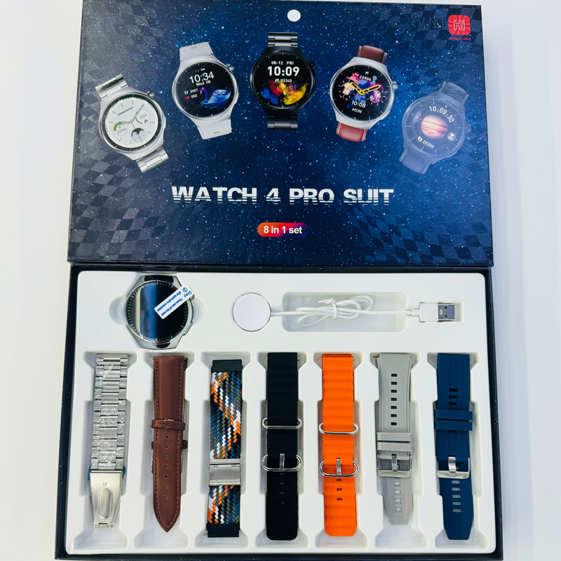 WATCH 4 PRO SUIT Round Smart watch Set +7 Strap