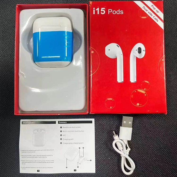 High Quality i15 True Wireless Earbuds Stereo In Ear Gaming Bluetooth Earphone