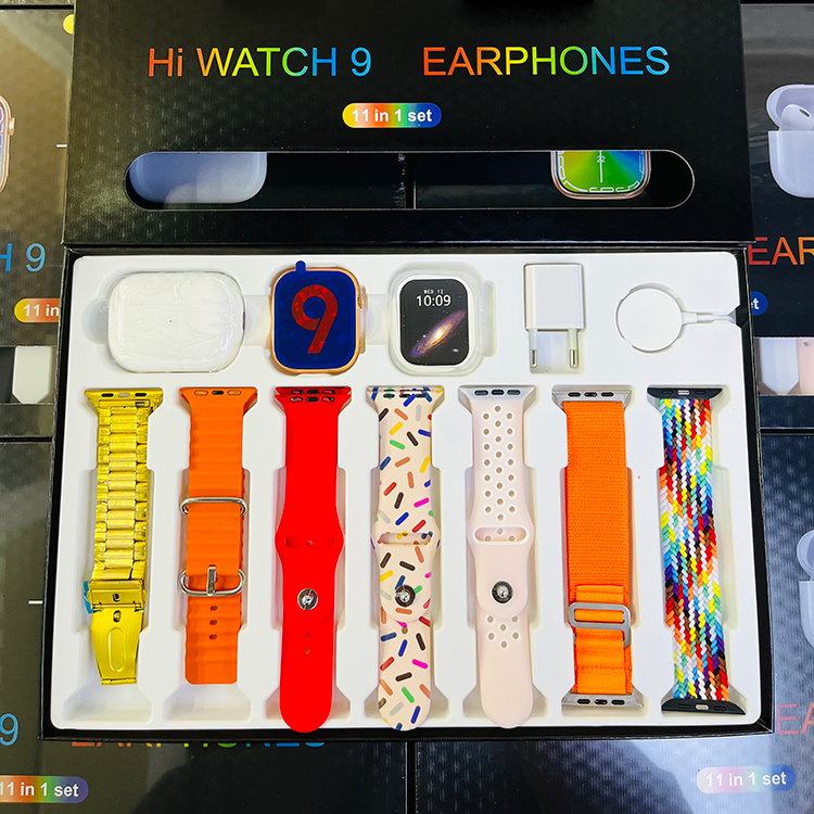 i30 PRO MAX SUIT Smart Watch +7 Watch Bands Set + Airpods BT Calling Health Monitoring Sport  Smartwatch